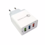 Incarcator priza, USB multiplu, 3 porturi 2.1A, incarcare rapida, Quick Charge 3.0, alb